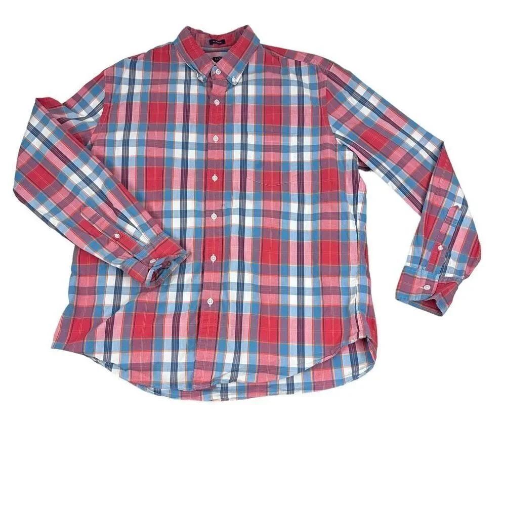 J. Crew Mens Classic Flex Washed Button Front Shirt size XL